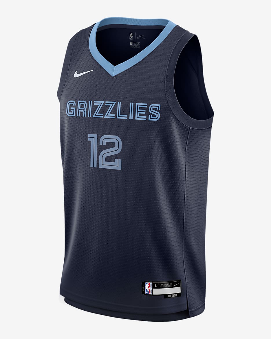 Jersey de alero polivalente Nike NBA para niños talla grande Ja Morant Memphis Grizzlies 2023/24 Icon Edition - Azul marino universitario