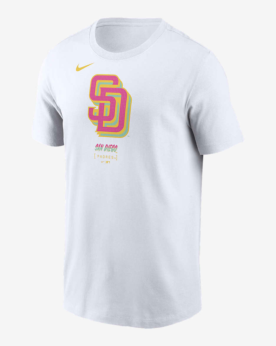 Playera Nike de la MLB para hombre San Diego Padres City Connect Logo - Blanco