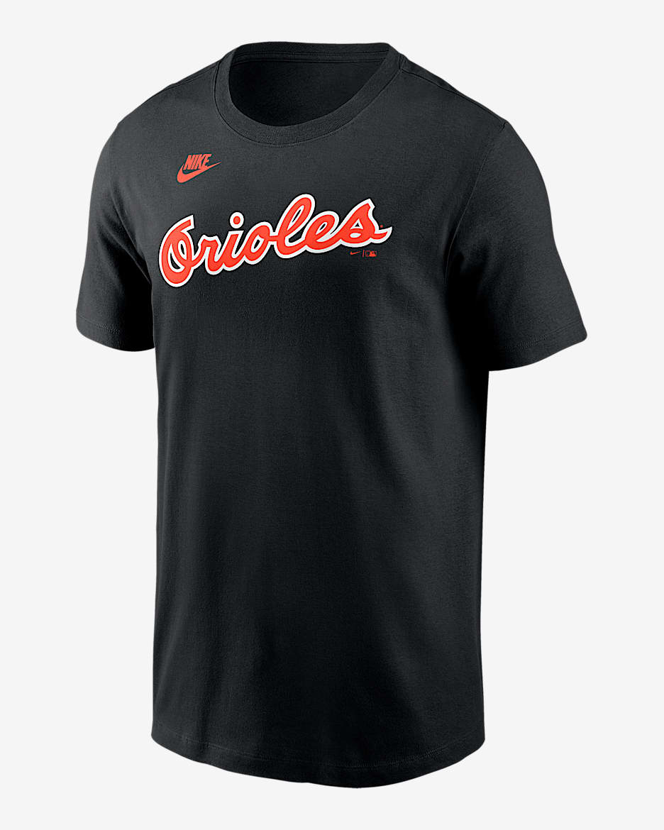 Playera Nike de la MLB para hombre Cal Ripken Jr. Baltimore Orioles Cooperstown Fuse - Negro