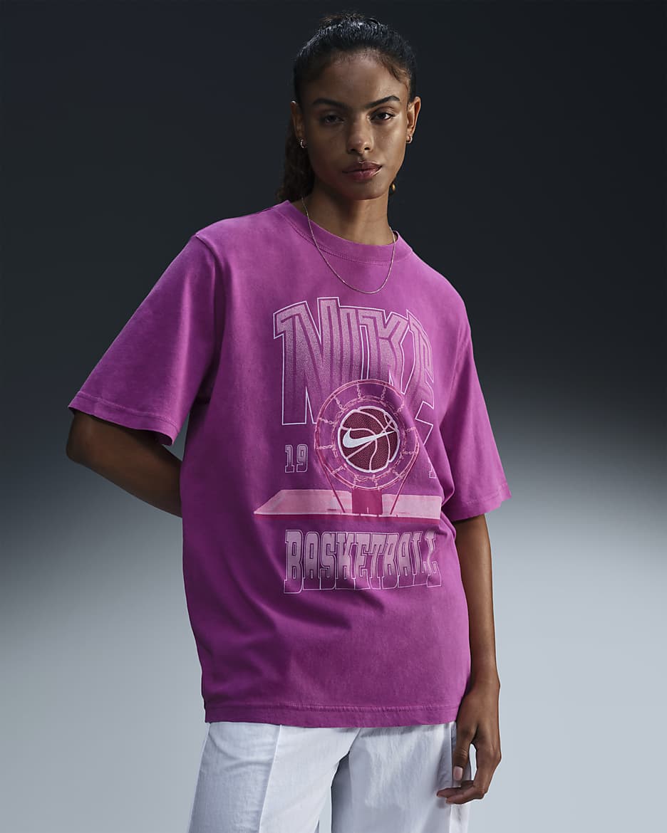 Nike Women's Short-Sleeve Basketball T-Shirt - Hot Fuchsia