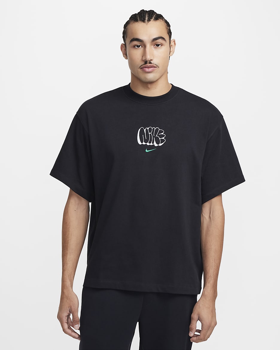 Nike Solo Swoosh Men's T-Shirt - Black/Malachite