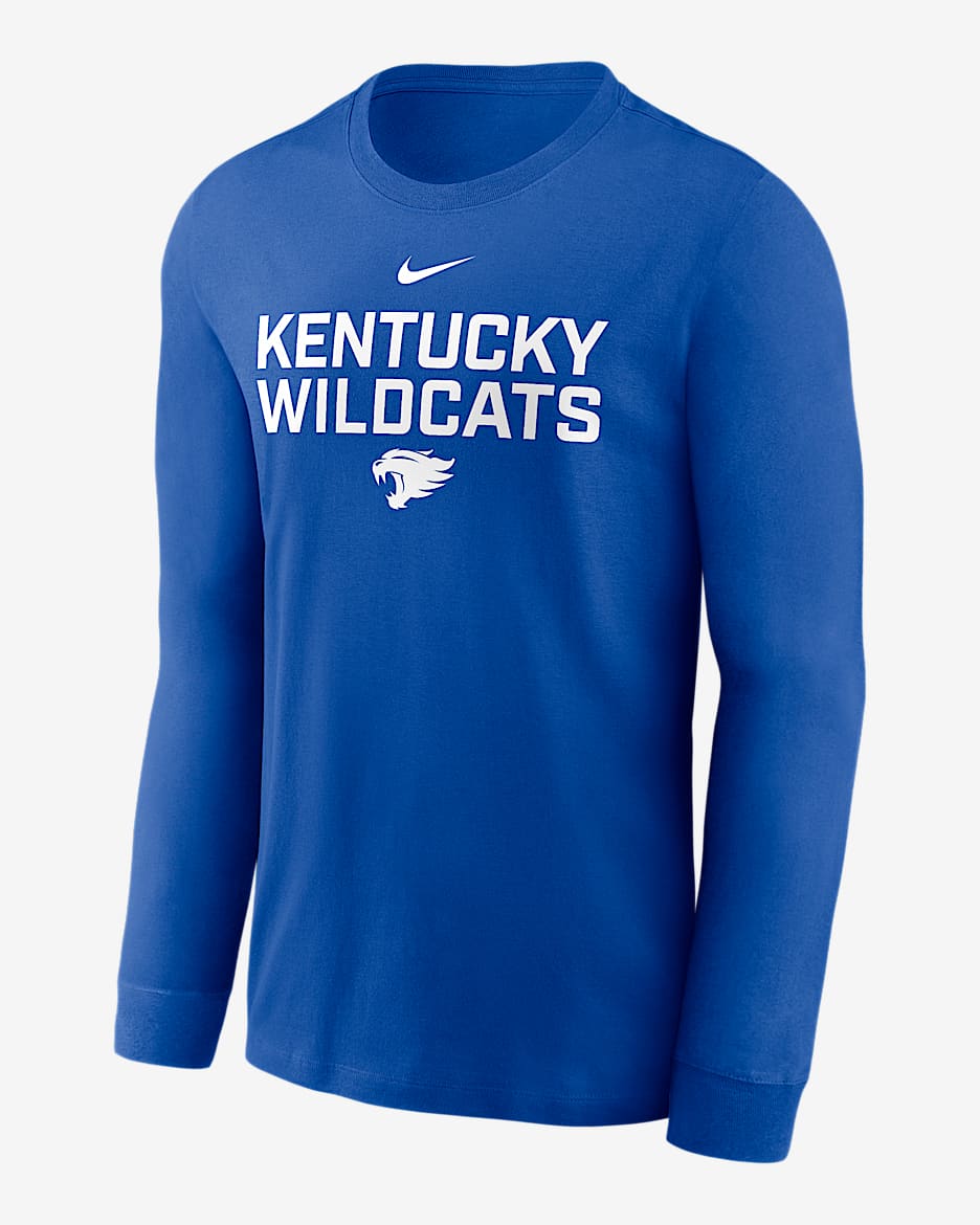 Playera de manga larga universitaria Nike Dri-FIT para hombre Kentucky Sideline - Royal