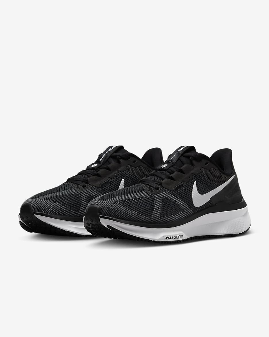 Nike Structure 25 Women's Road Running Shoes - Black/Dark Smoke Grey/White