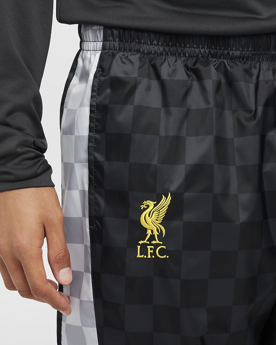 Liverpool F.C. Third Men's Nike Football Hooded Woven Tracksuit - Dark Smoke Grey/Pure Platinum/Chrome Yellow