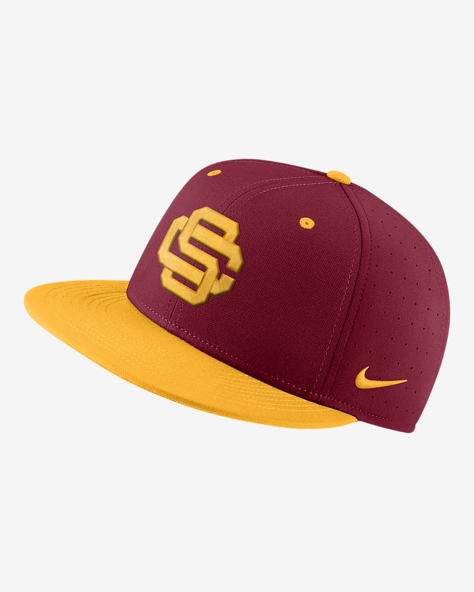 Gorro de béisbol ajustado Nike College USC - Carmesí team