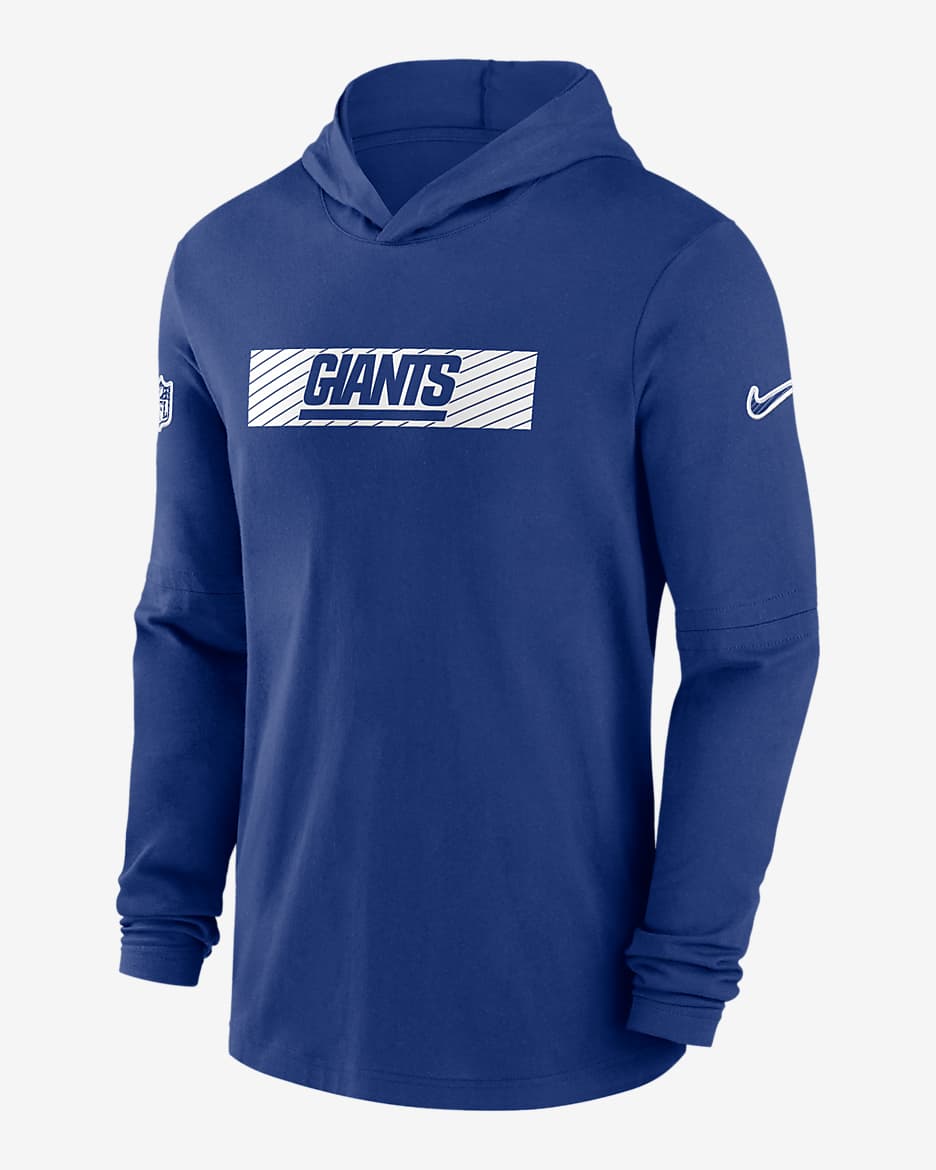 New York Giants Sideline Men's Nike Dri-FIT NFL Long-Sleeve Hooded Top - Royal