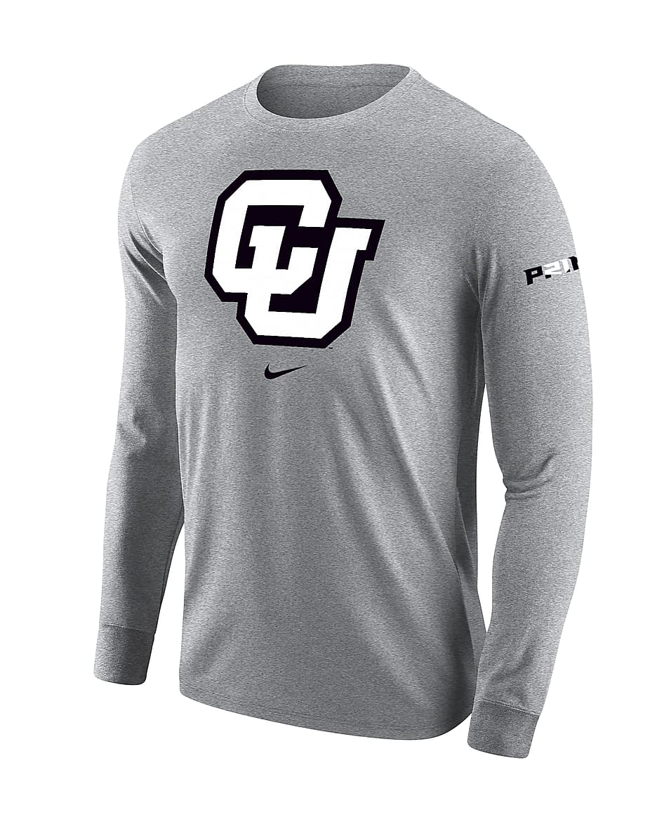 Deion Sanders "P21ME" Men's Nike College Football Long-Sleeve T-Shirt - Dark Grey Heather