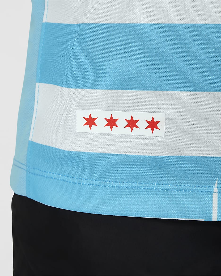 Chicago Red Stars 2024 Stadium Primary Big Kids' Nike Dri-FIT NWSL Replica Jersey - Baltic Blue