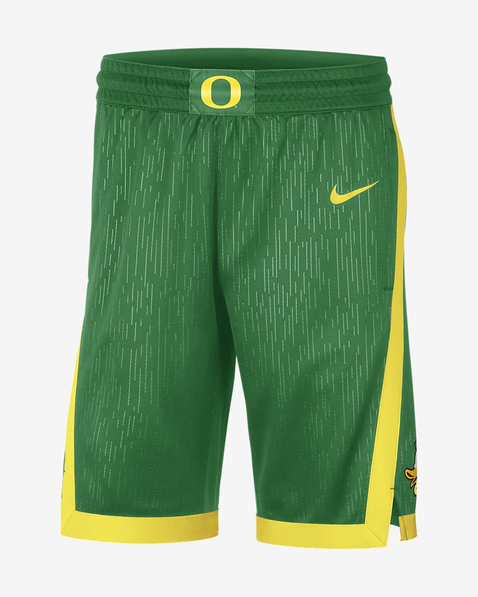 Nike College Dri-FIT (Oregon) Men's Basketball Shorts - Apple Green/Yellow Strike/Yellow Strike