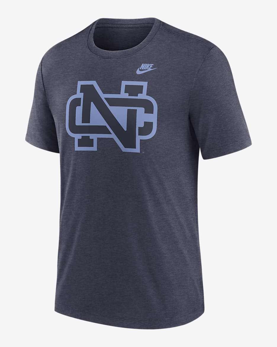 North Carolina Tar Heels Blitz Evergreen Legacy Primary Men's Nike College T-Shirt - Navy Heather