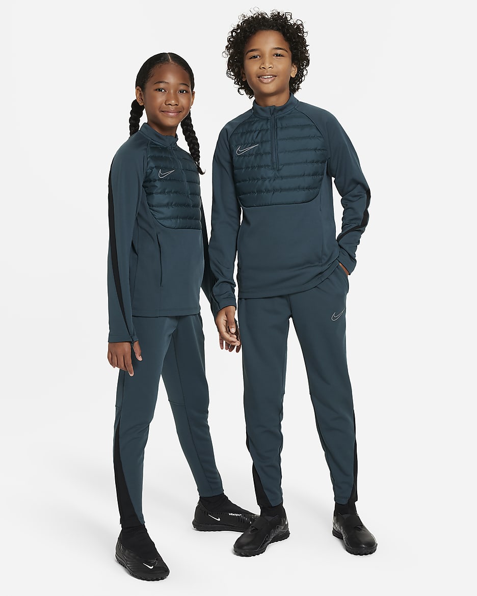 Nike Therma-FIT Academy fotballbukse til store barn - Deep Jungle/Svart