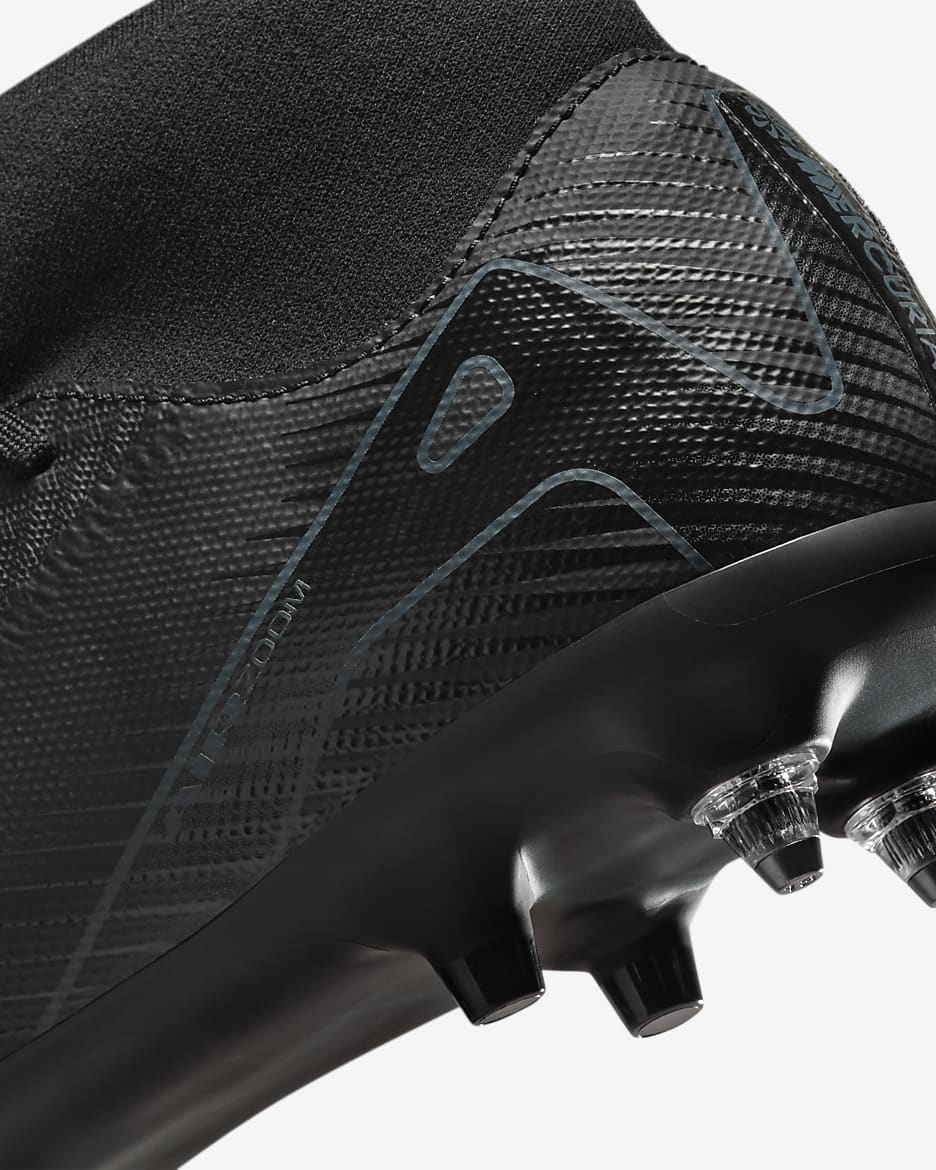 Nike Mercurial Superfly 10 Academy SG-Pro High-Top Football Boot - Black/Deep Jungle/Black