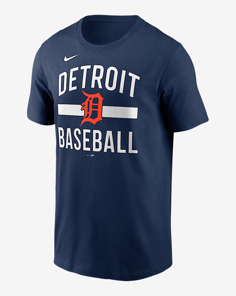 Playera Nike de la MLB para hombre Detroit Tigers Arched - Azul marino medianoche