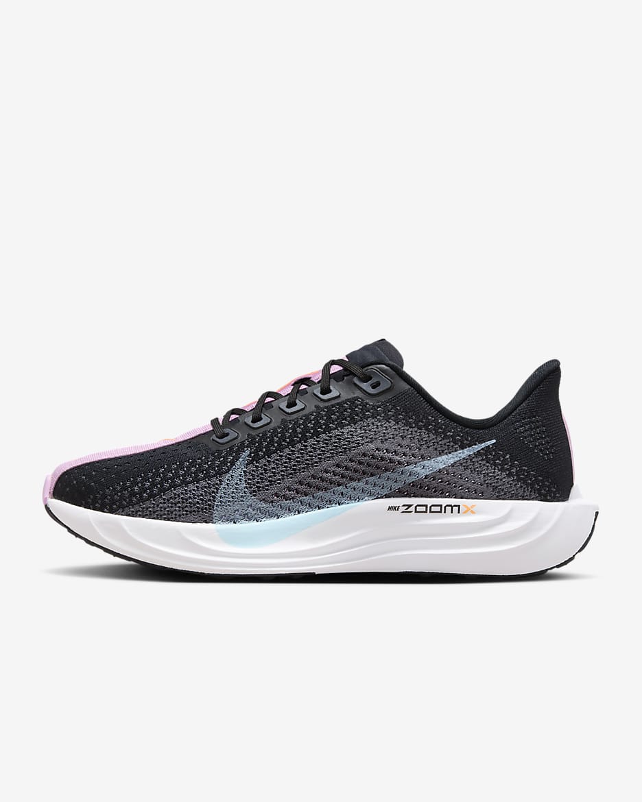 Tenis de correr en carretera para mujer Nike Pegasus Plus - Negro/Gris oscuro/Rosa extremo/Azul glacial