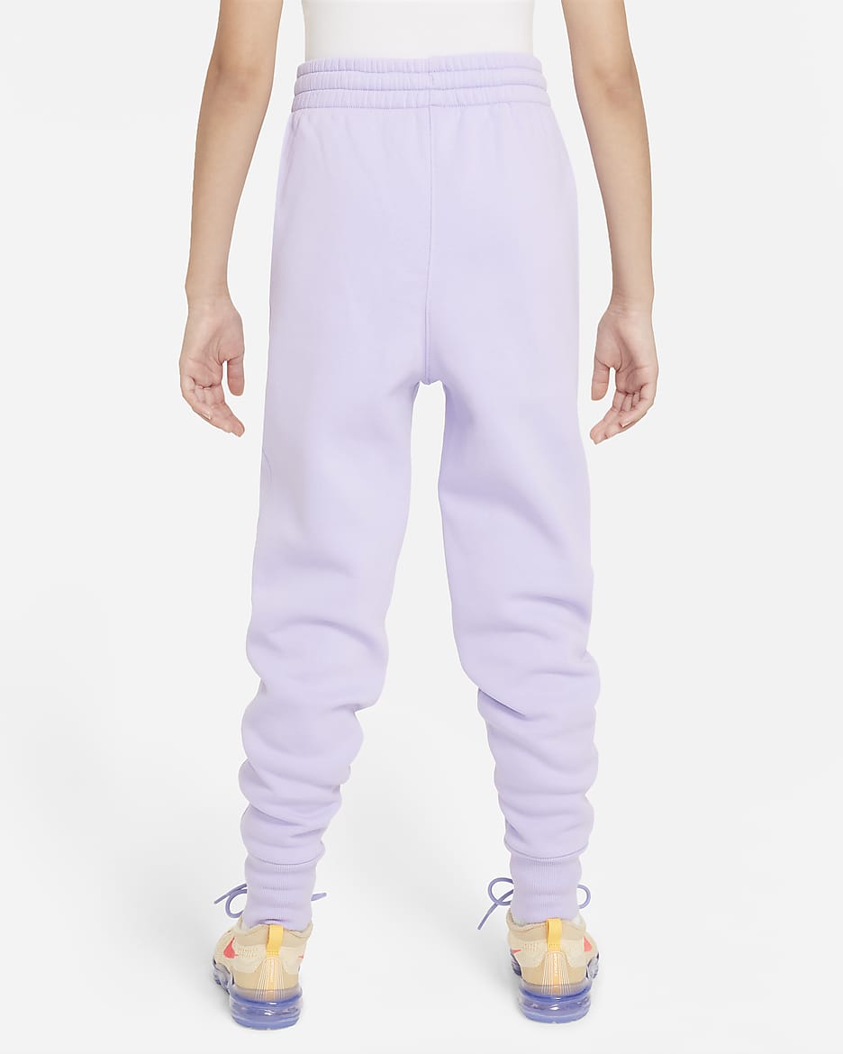 Nike Sportswear Club Fleece Older Kids' (Girls') High-Waisted Fitted Trousers - Hydrangeas/Hydrangeas/White