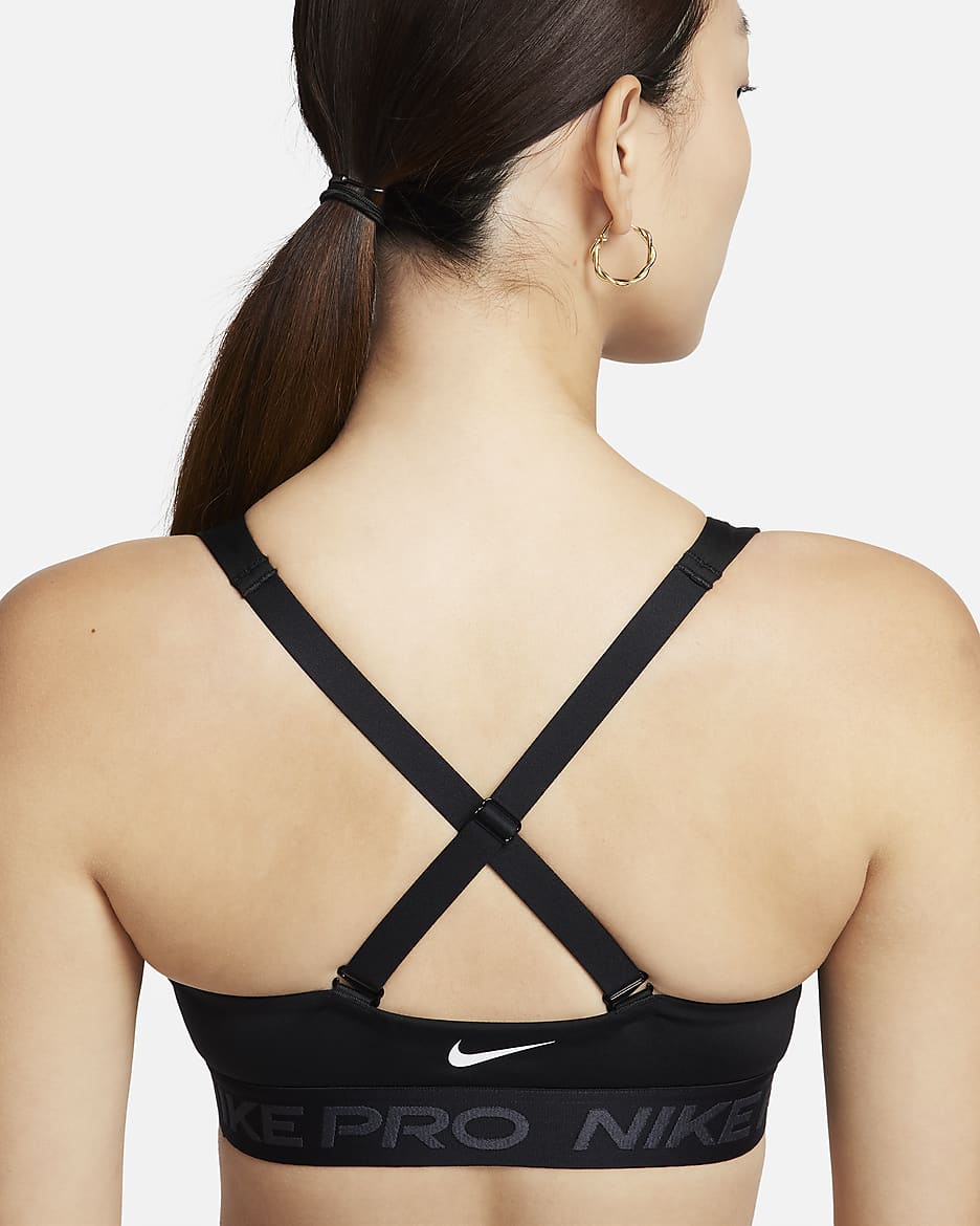 Nike Pro Indy Plunge Women's Medium-Support Padded Sports Bra - Black/Anthracite/White