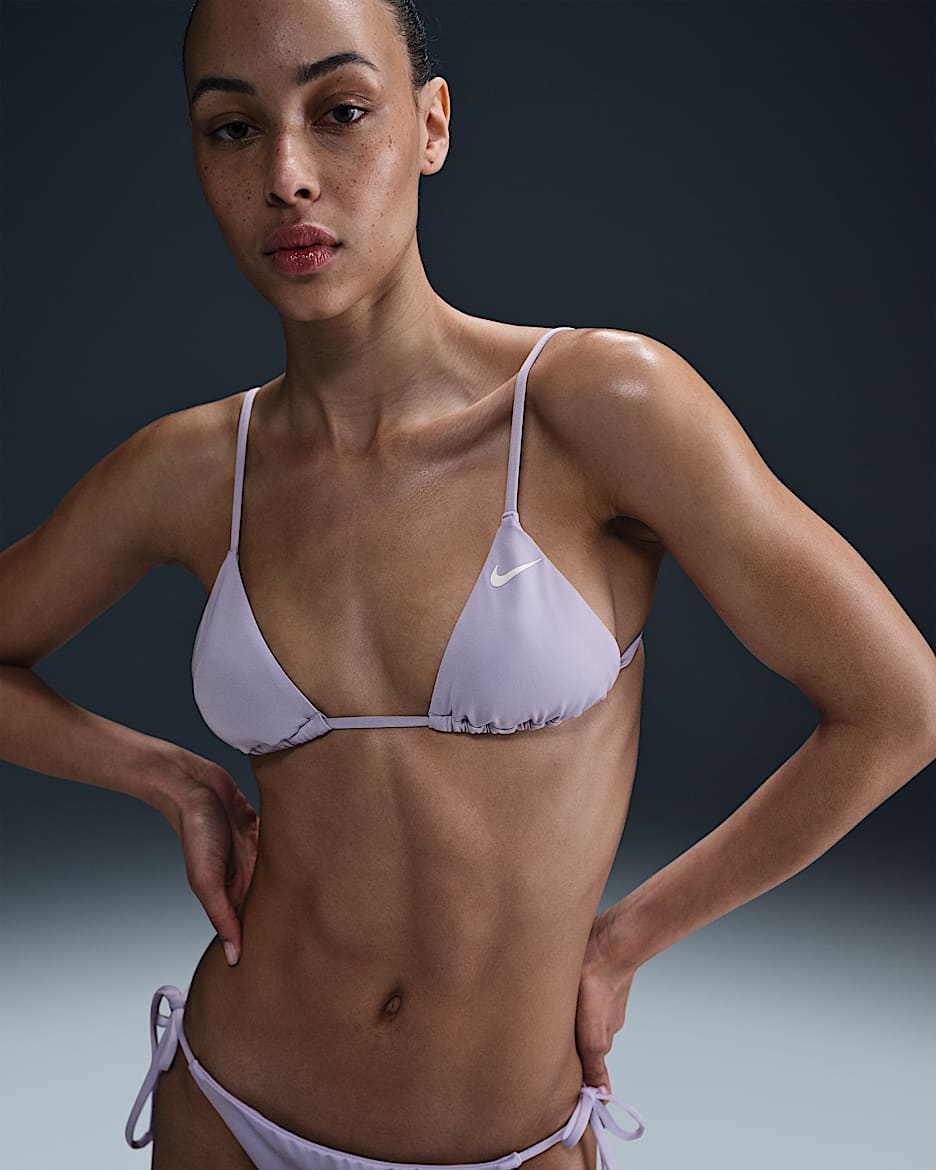 Parte de arriba de bikini triangular para mujer Nike Swim Essential - Hortensias