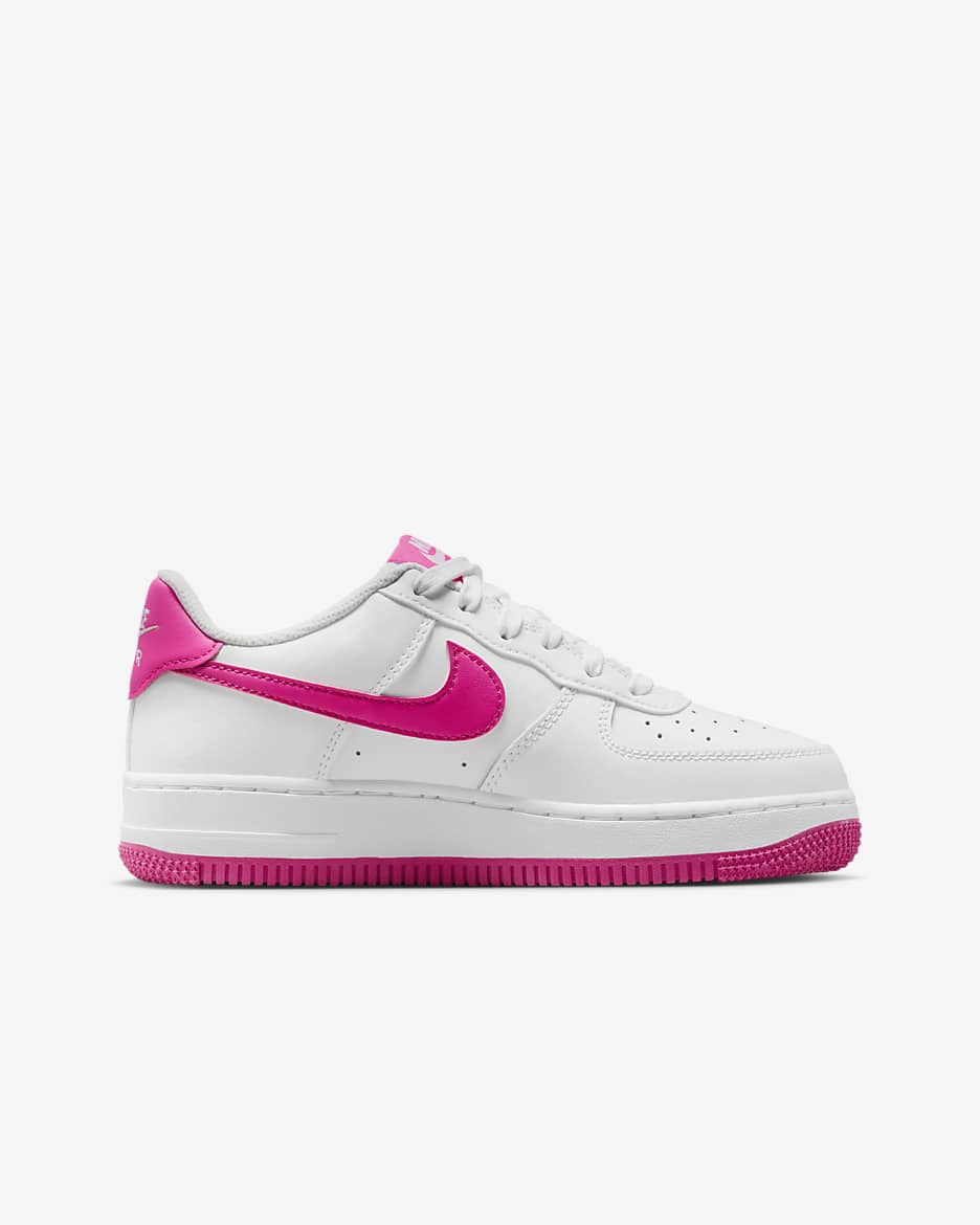 Boty Nike Air Force 1 pro větší děti - Bílá/Laser Fuchsia