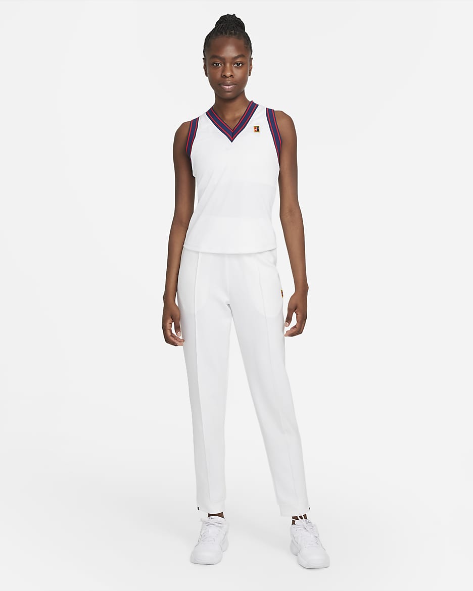 Pantalon de tennis en maille NikeCourt Dri-FIT pour Femme - Blanc