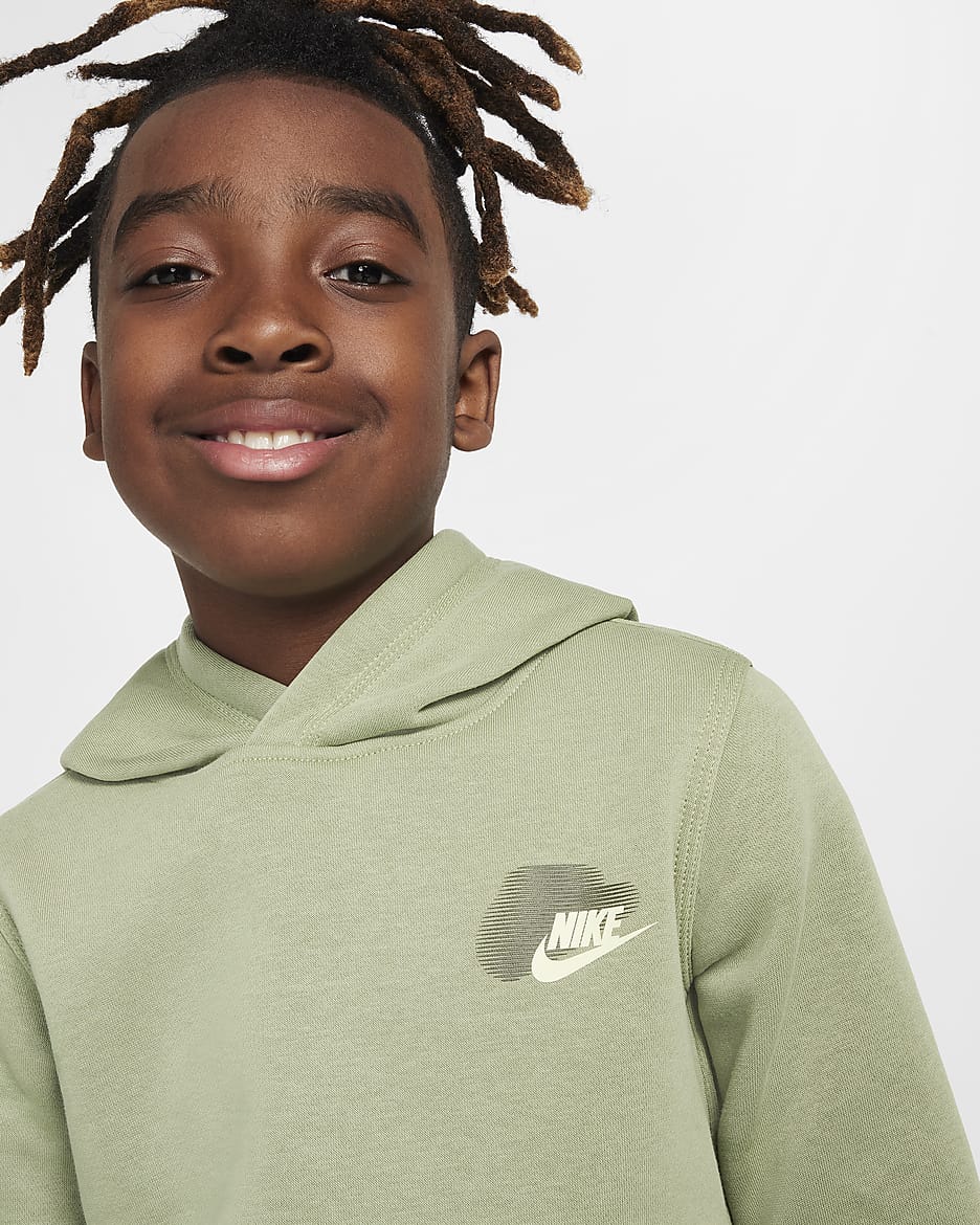 Nike Sportswear Standard Issue Older Kids' (Boys') Fleece Pullover Hoodie - Oil Green