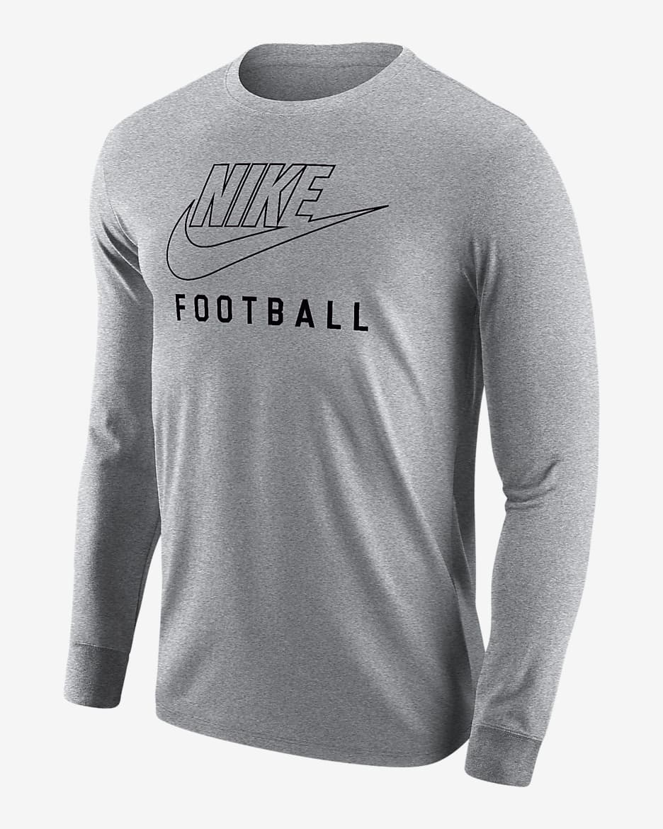 Nike Swoosh Men's Football Long-Sleeve T-Shirt - Dark Grey Heather