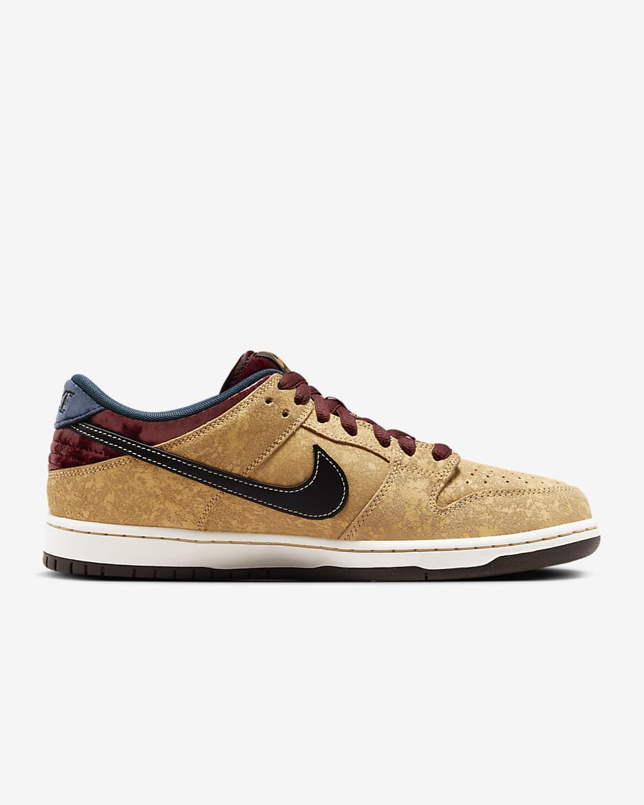 Nike SB Dunk Low Pro Skate Shoes - Celestial Gold/Dark Team Red/Armory Navy/Black