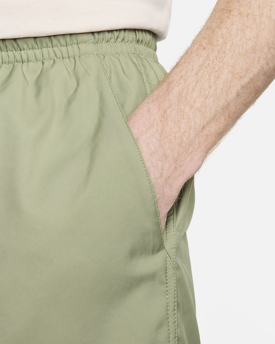 Nike Sportswear Men's Woven Flow Shorts - Oil Green/White