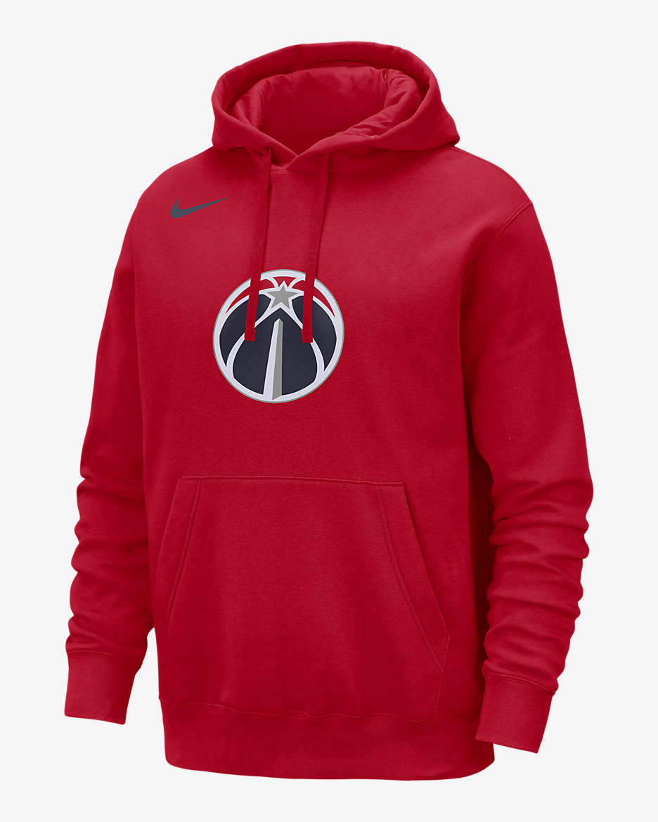 Sudadera con gorro sin cierre Nike de la NBA para hombre Washington Wizards Club - Rojo universitario