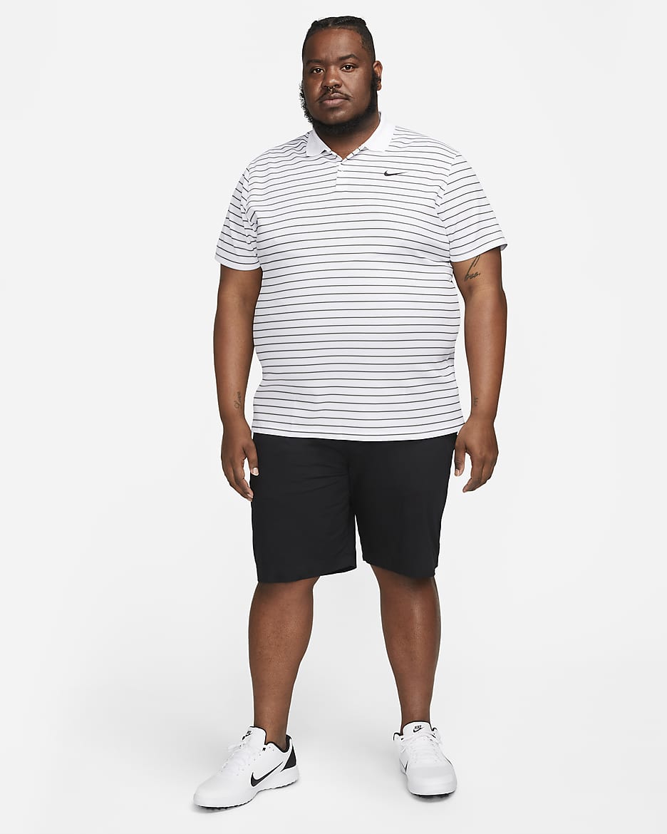 Nike Dri-FIT Victory Men's Striped Golf Polo - White/Black