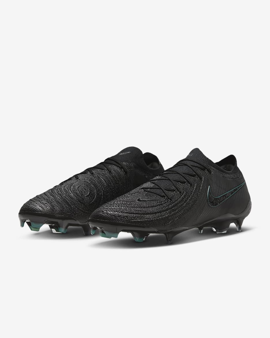 Nike Phantom GX 2 Elite low-top voetbalschoenen (stevige ondergrond) - Zwart/Deep Jungle/Zwart