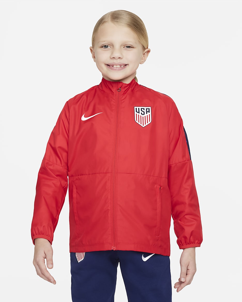 Chamarra de fútbol para niños talla grande U.S. Repel Academy AWF - Rojo velocidad/Blanco