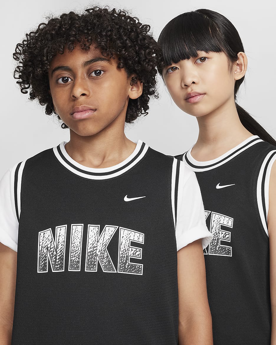 Nike Culture of Basketball Older Kids' Dri-FIT Basketball Jersey - Black/White