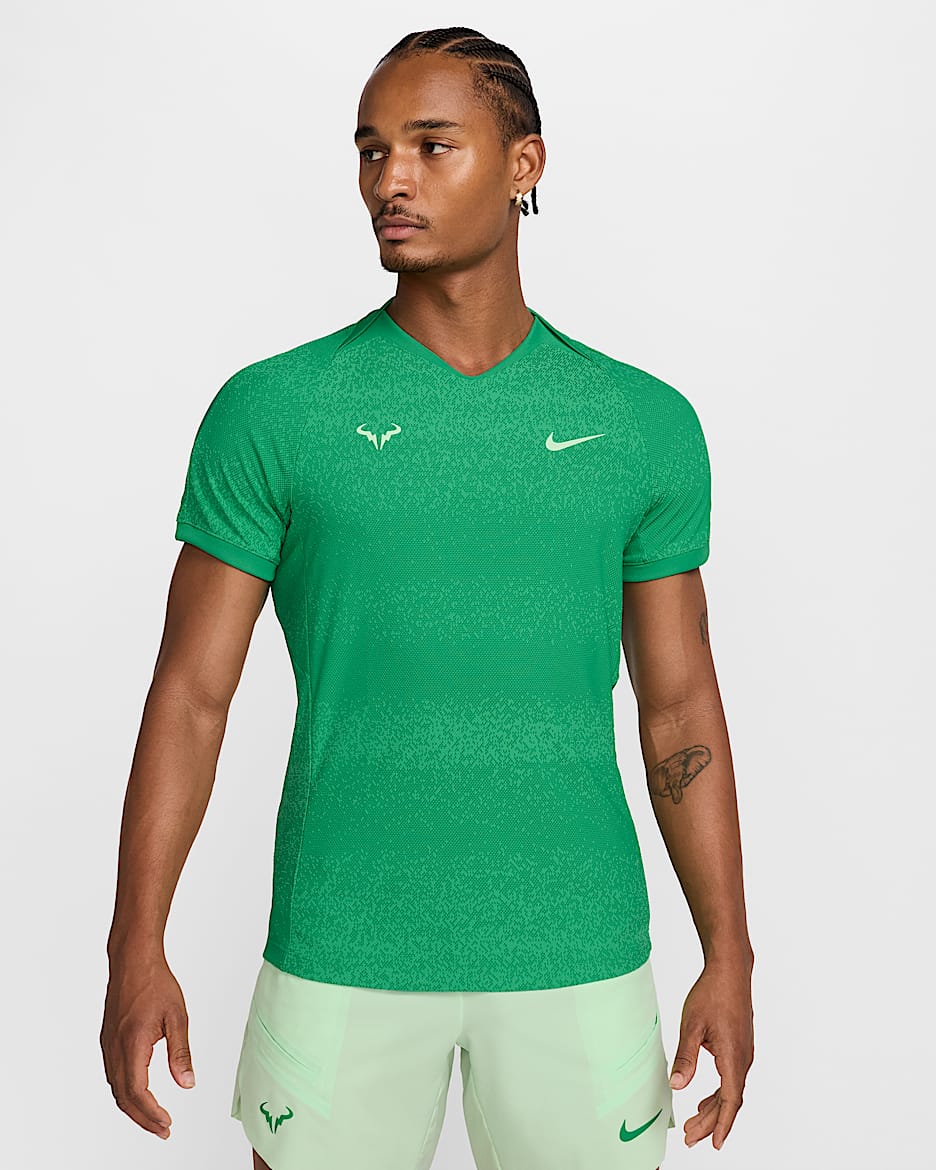 Rafa Men's Dri-FIT ADV Short-Sleeve Tennis Top - Stadium Green/Stadium Green/Vapour Green