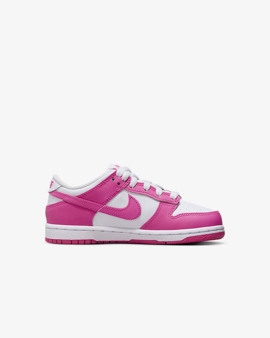 Nike Dunk Low Younger Kids' Shoes - Laser Fuchsia/White/Laser Fuchsia