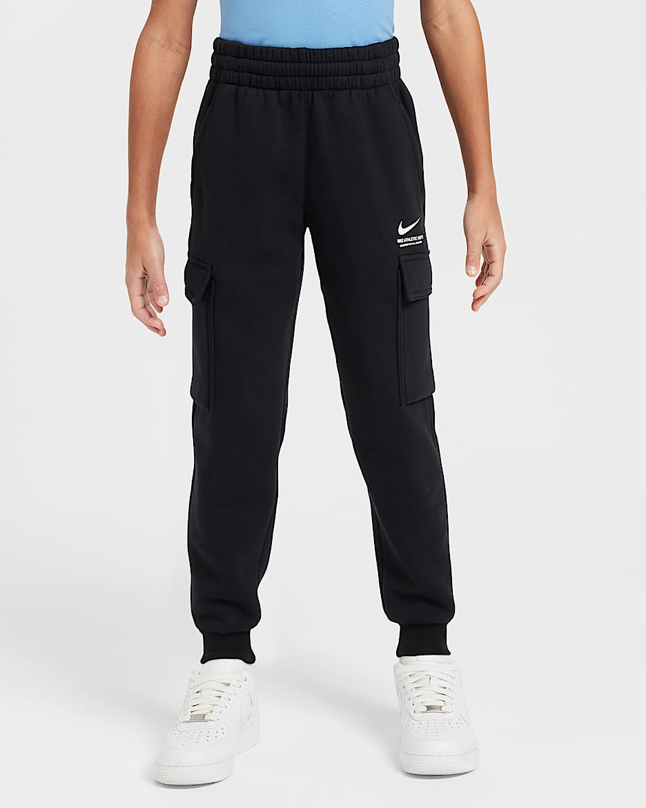 Nike Sportswear Older Kids' Fleece Cargo Trousers - Black