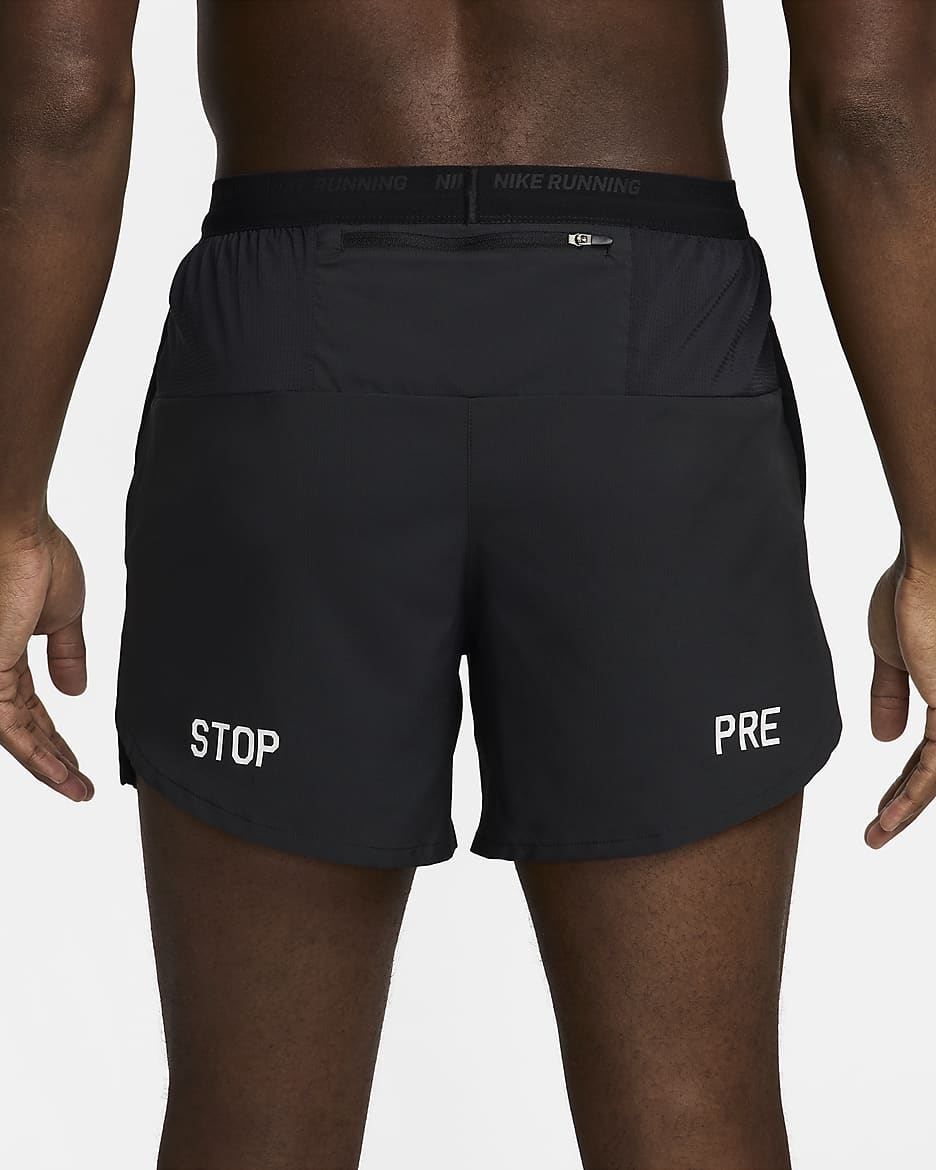 Shorts de correr de 13 cm con forro de ropa interior para hombre Nike Flex Stride Run Energy - Negro/Negro/Polvo fotón/Blanco