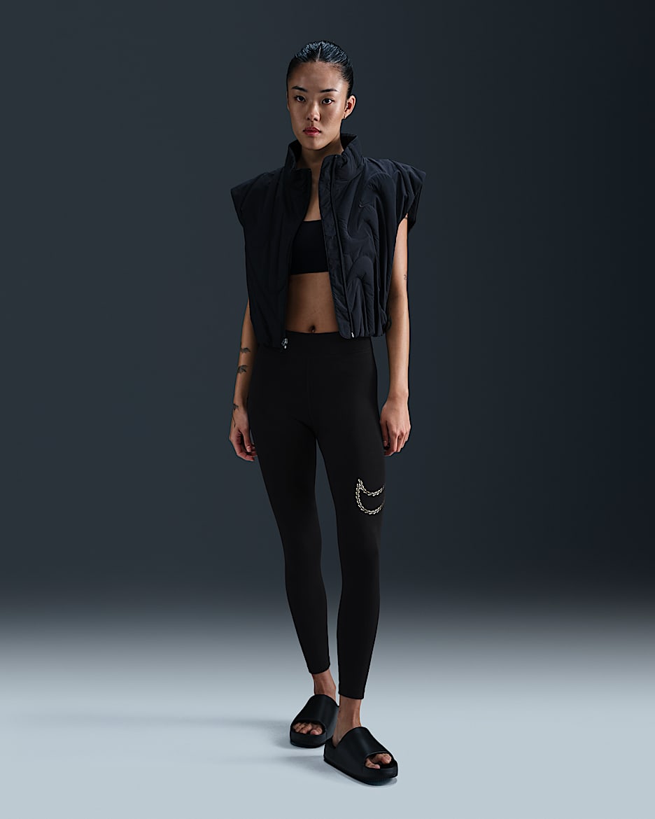 Nike Sportswear Premium Essential Women's High-Waisted Shine Leggings - Black