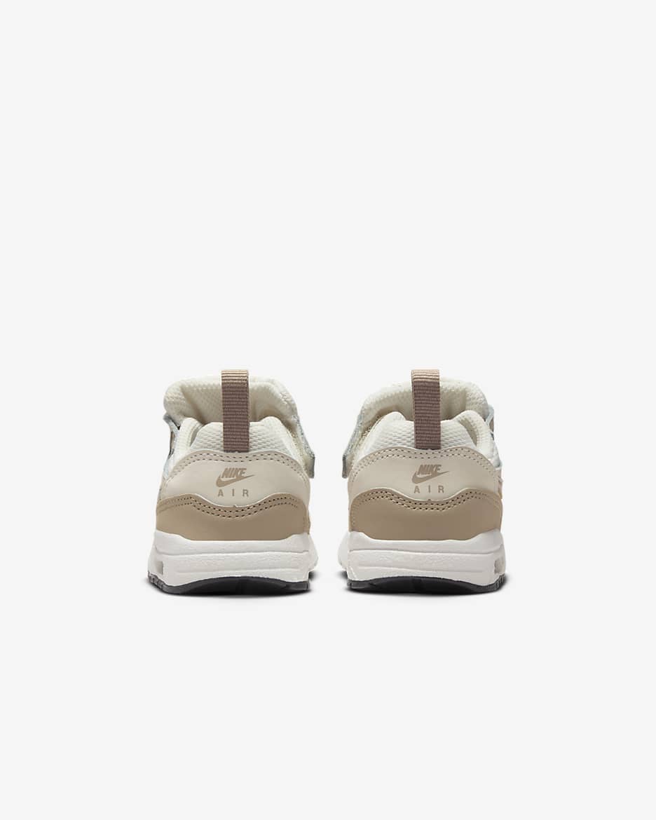 Air Max 1 EasyOn schoenen voor baby's/peuters - Phantom/Light Orewood Brown/Zwart/Khaki