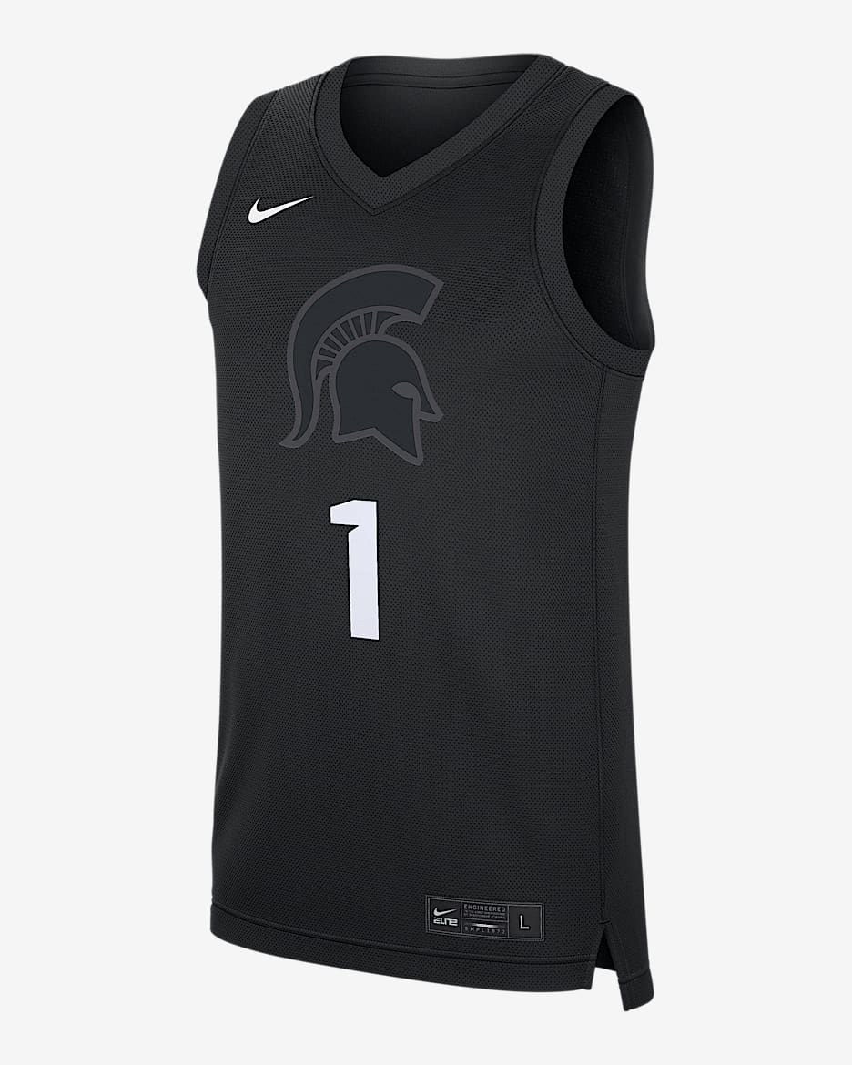 Jersey de básquetbol universitario Nike para hombre Michigan State Spartans Replica - Negro