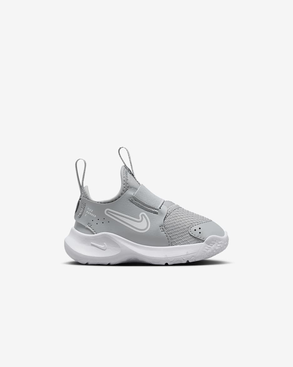 Nike Flex Runner 3 Baby/Toddler Shoes - Wolf Grey/White