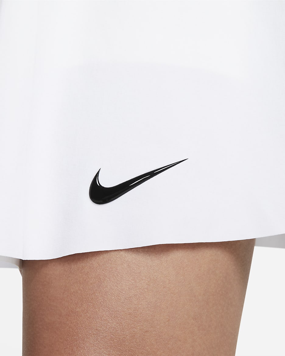 Nike Dri-FIT Advantage Women's Long Golf Skirt - White/Black