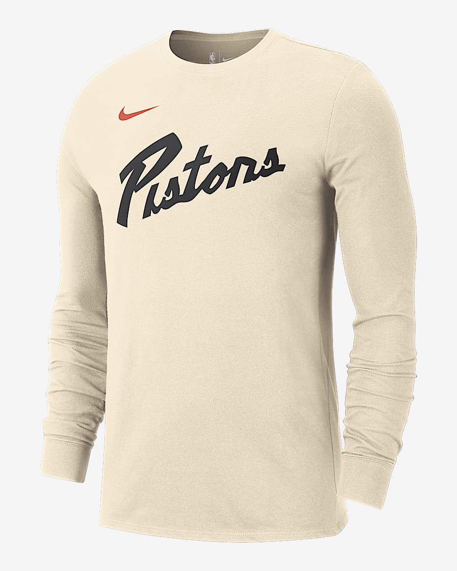 Detroit Pistons Essential City Edition Men's Nike NBA Long-Sleeve T-Shirt - Natural