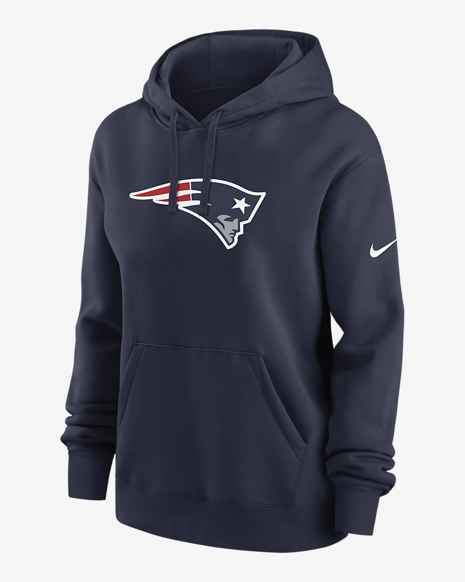 Sudadera con gorro sin cierre Nike de la NFL para mujer New England Patriots Club - Azul marino