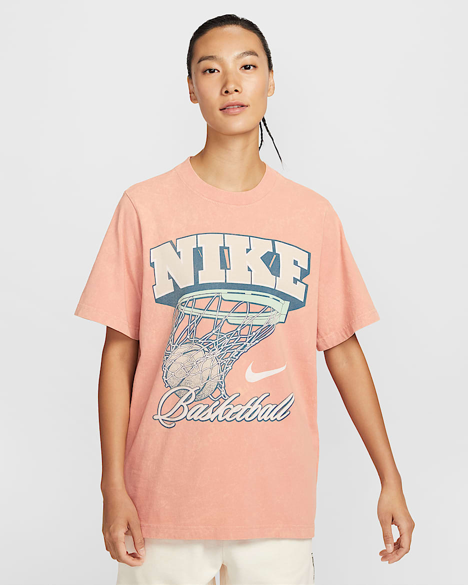 Nike 女款寬鬆短袖籃球 T 恤 - Rose Gold