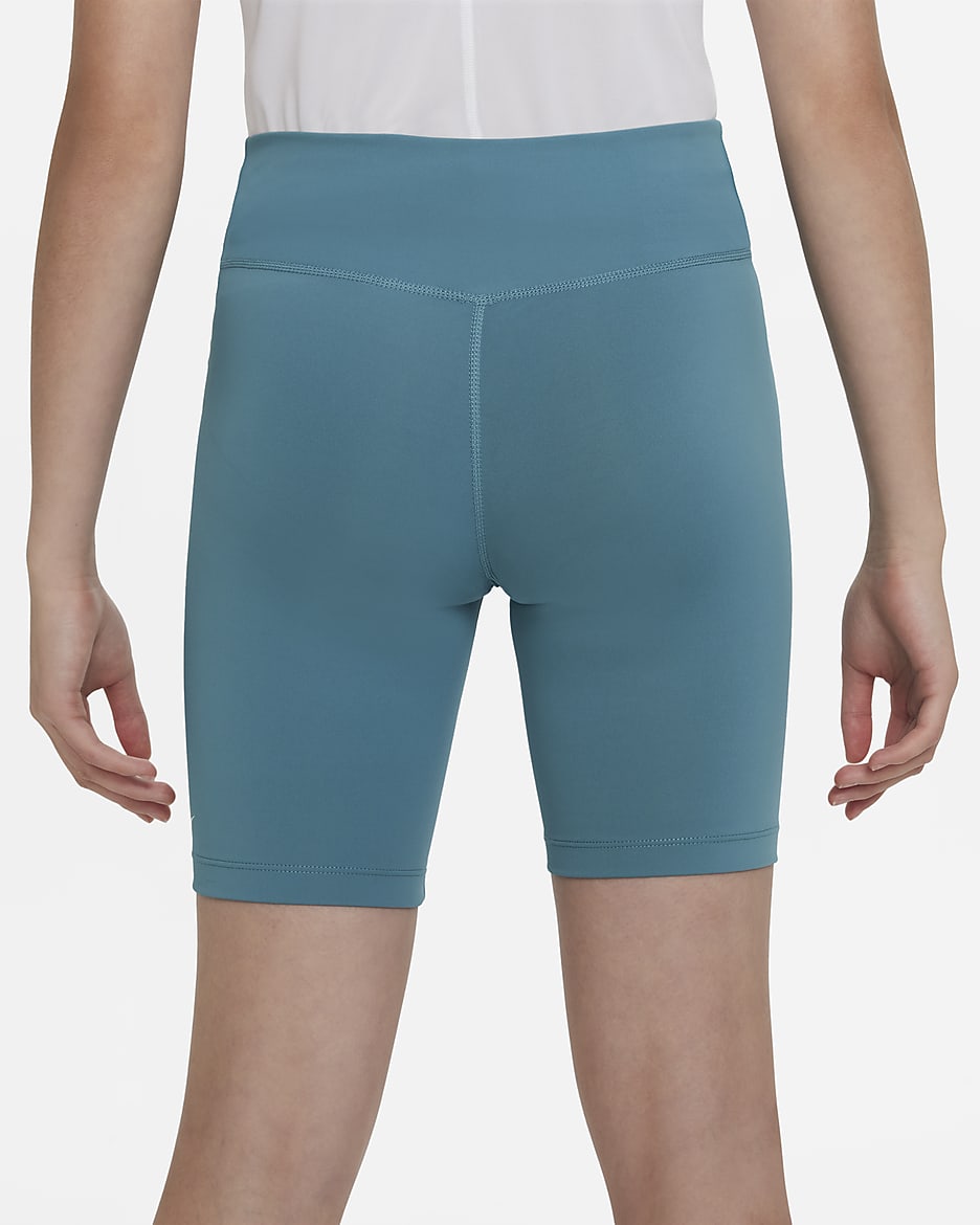 Nike One Older Kids' (Girls') Biker Shorts - Mineral Teal/White