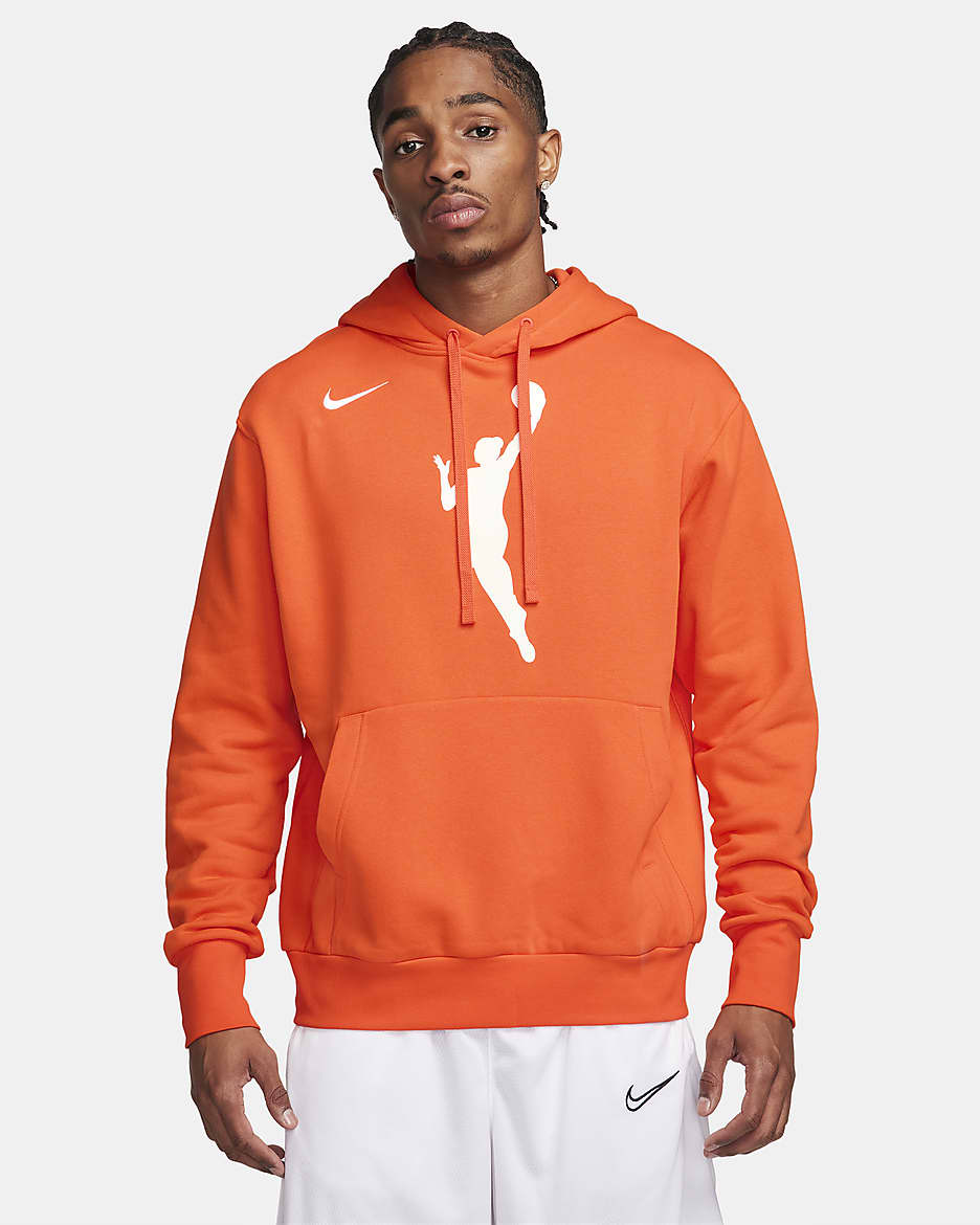 WNBA Men's Nike Fleece Pullover Hoodie - Brilliant Orange/White
