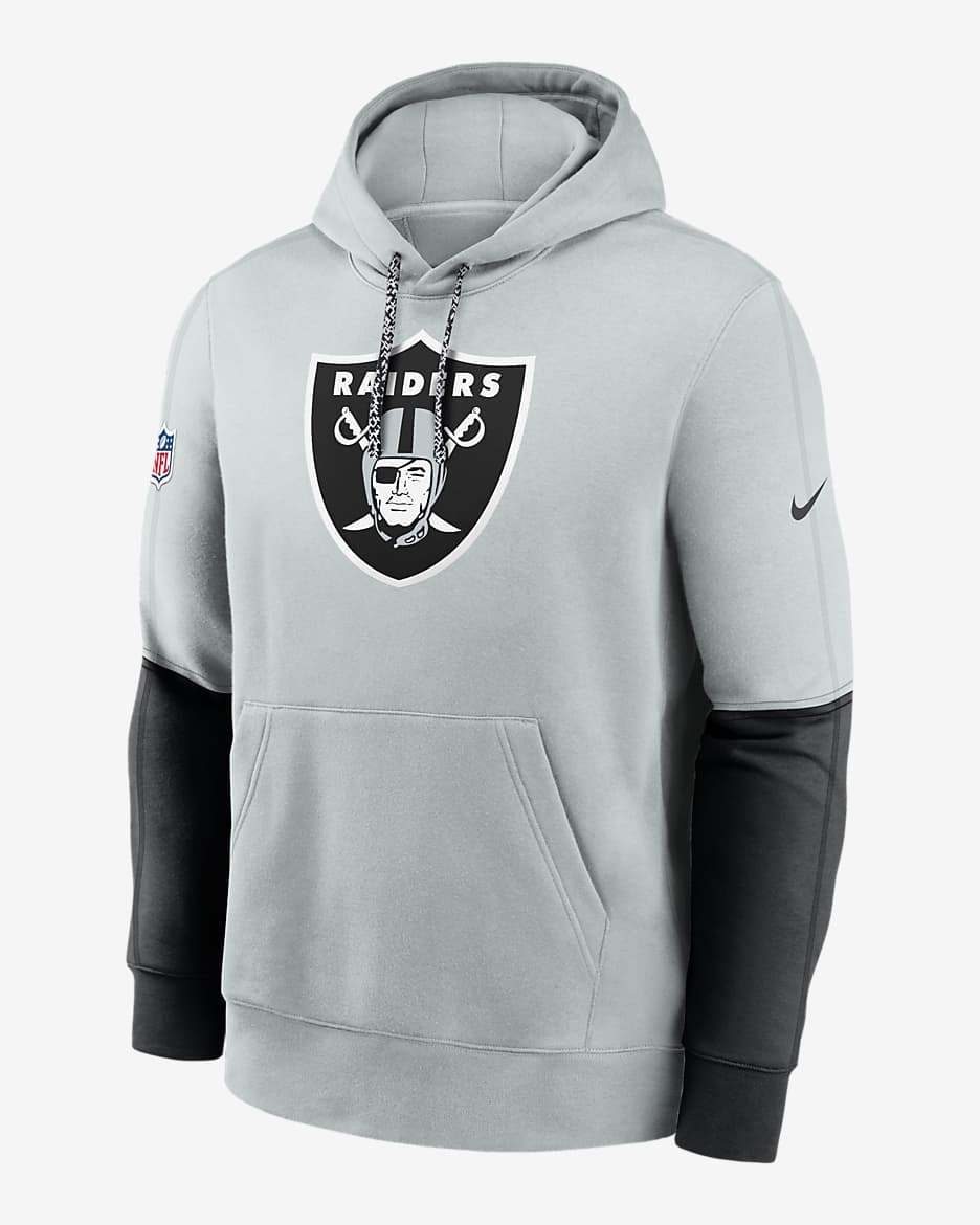 Las Vegas Raiders Sideline Team Issue Club Men's Nike NFL Pullover Hoodie - Grey
