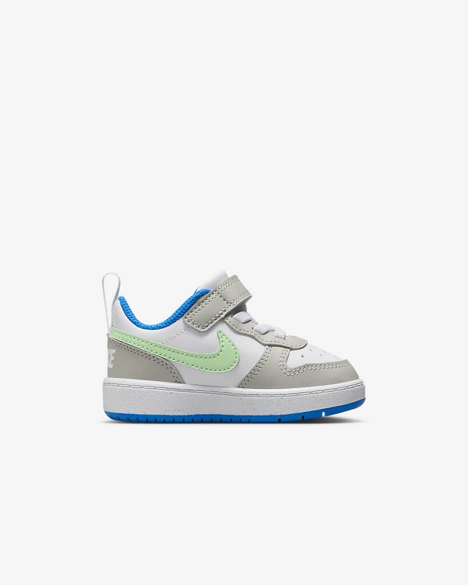 Chaussure Nike Court Borough Low Recraft pour bébé et tout-petit - Light Iron Ore/Blanc/Photo Blue/Vapor Green