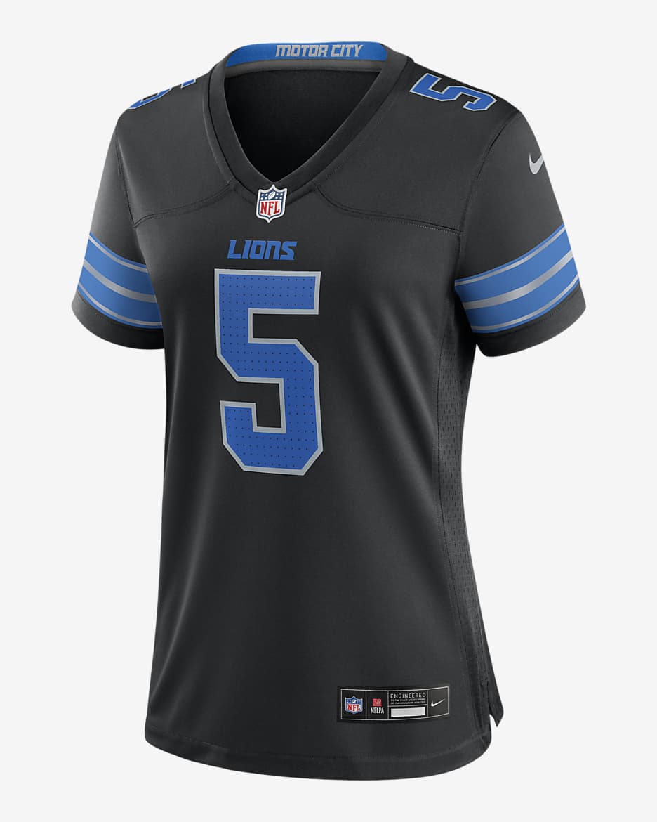 Jersey de fútbol americano Nike de la NFL Game para mujer David Montgomery Detroit Lions - Negro