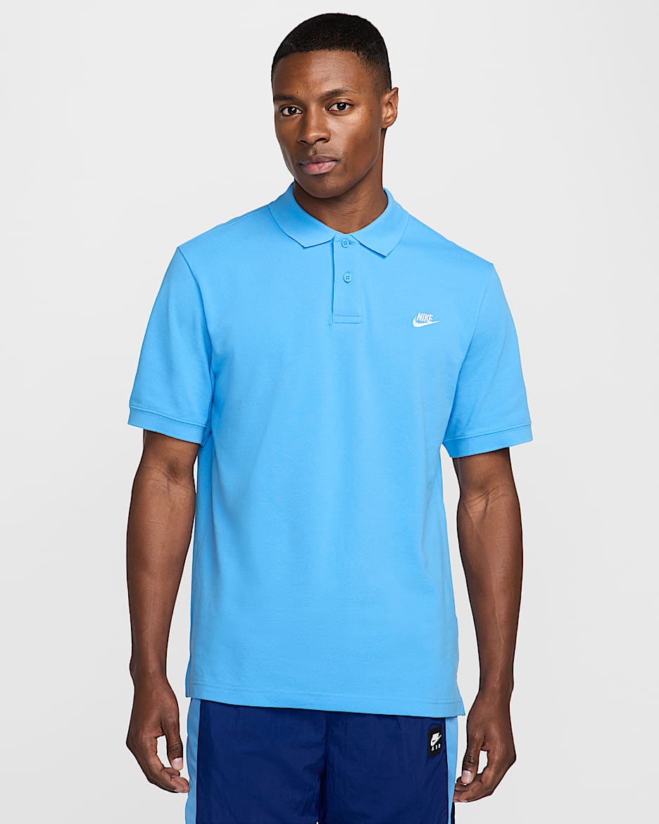 Polo de manga corta para hombre Nike Club - Azul universitario/Blanco